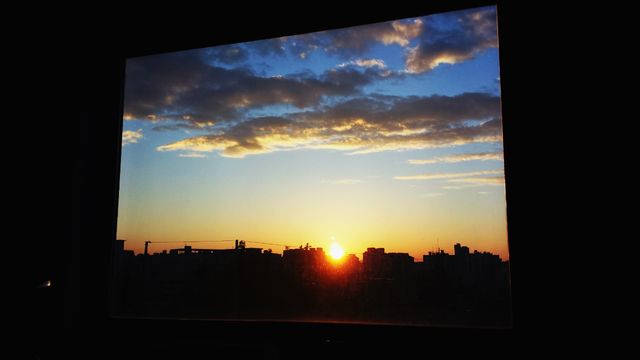 Sunrise through the&nbsp;window